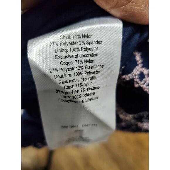 Motherhood Women's Blue Nylon Short Sleeve Round Neck Knee Length Dress Size L - Picture 11 of 12